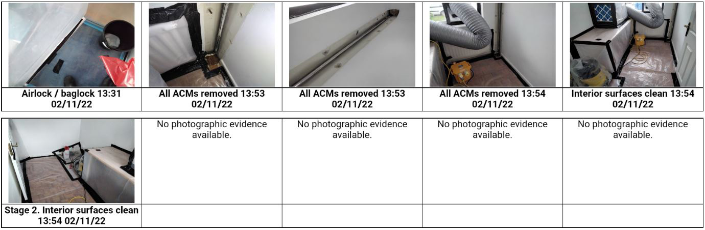 Stage 2 post-removal inspection photos