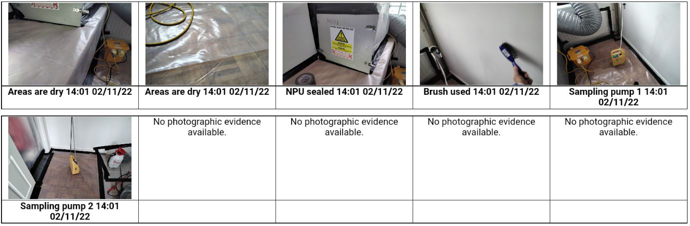 Stage 3 air monitoring setup