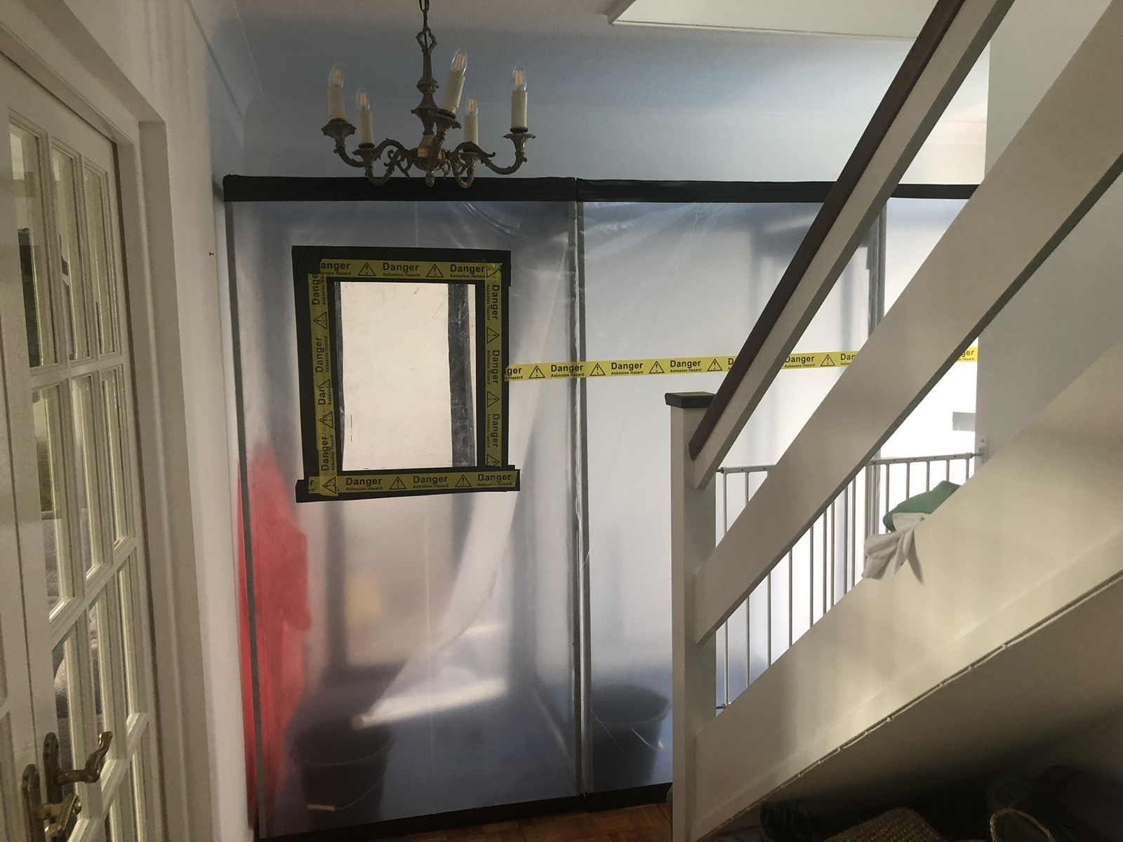 Three-chamber system complete - waste lock, bag lock, and airlock in place